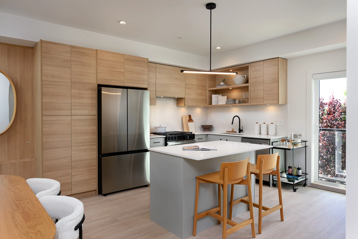 Addition townhome interiors and exteriors showing included features