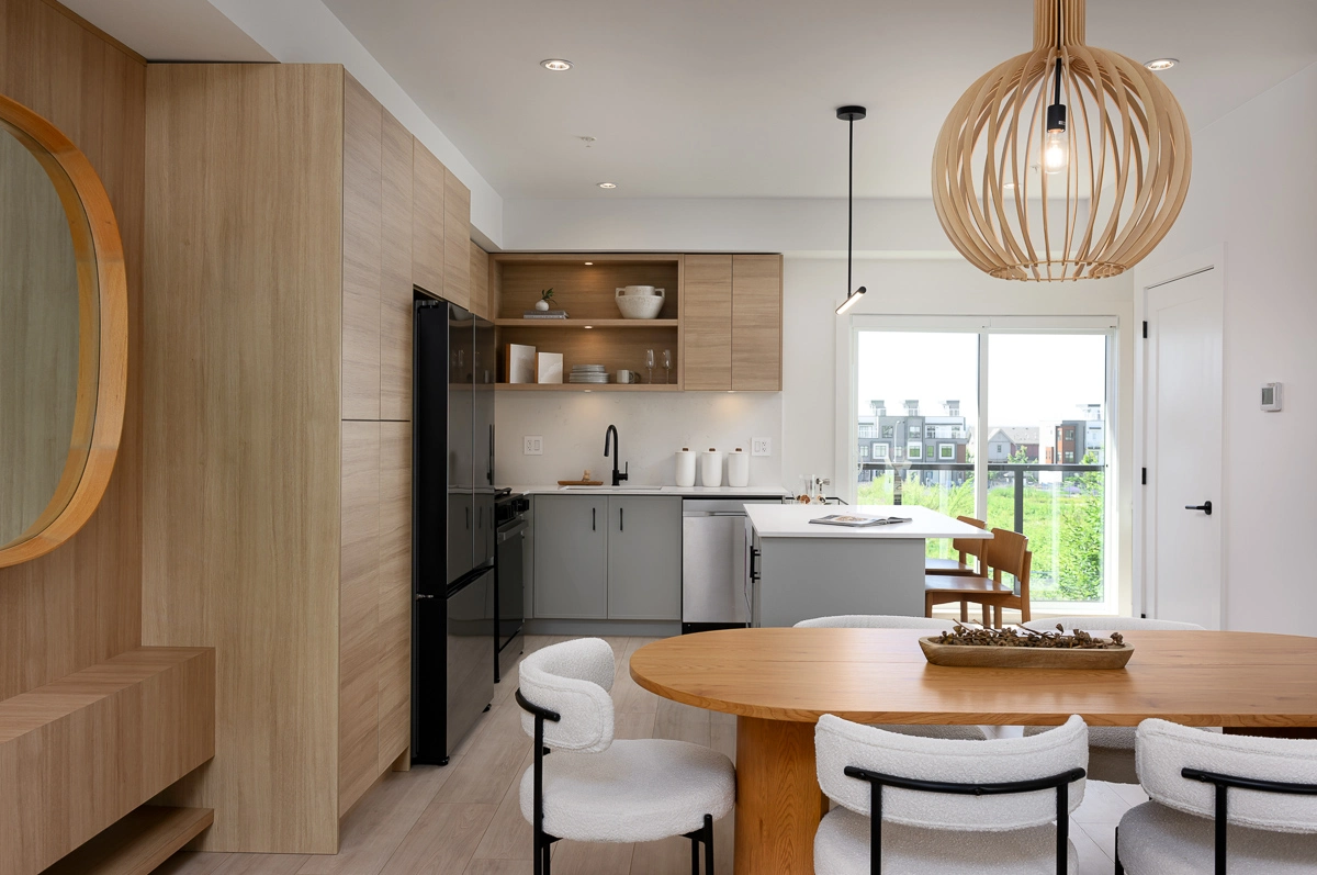 Plan A – secondary kitchen and dining looking out toward the neighbourhood